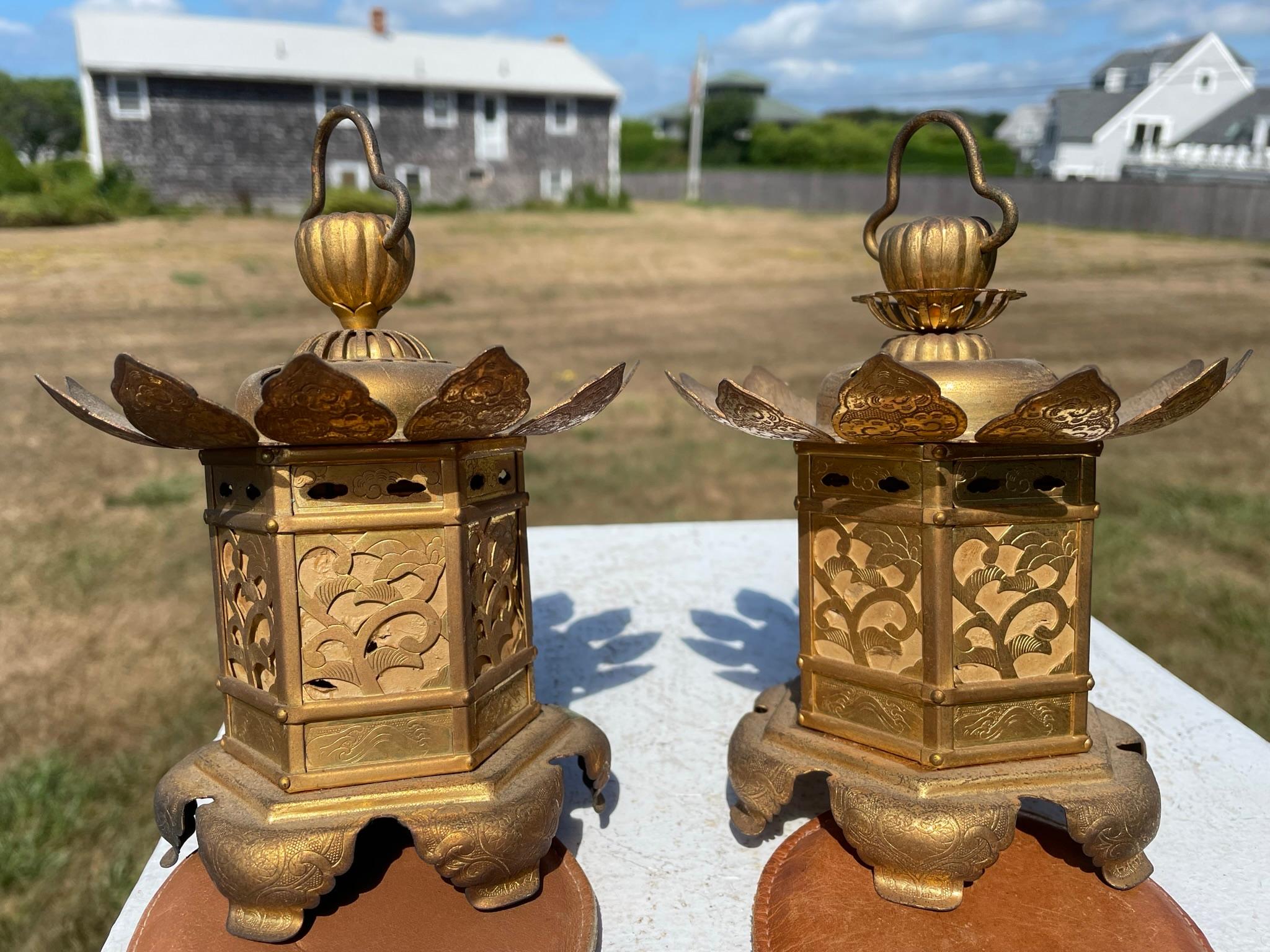 Showa Japanese Pair Gilt Gold 