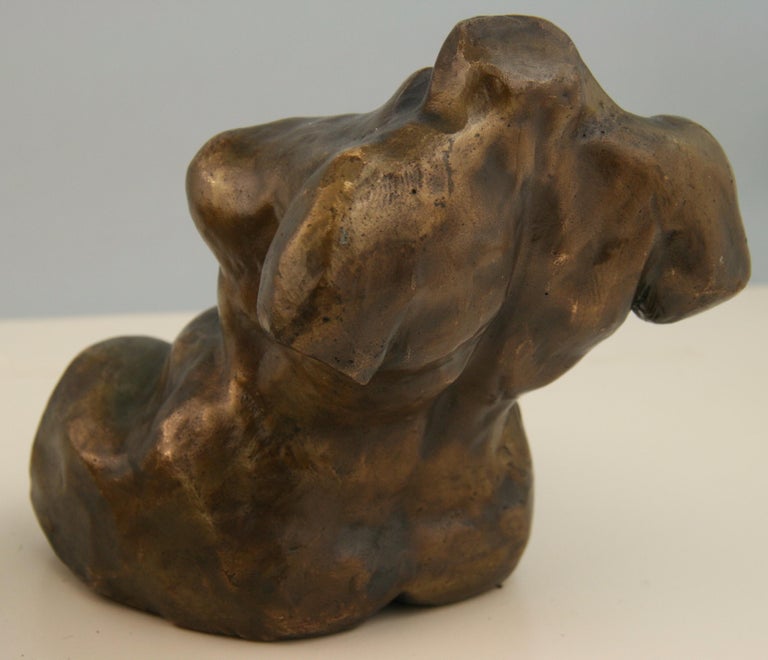 Japanese Pair of Bronze Nude Sculptures For Sale 5