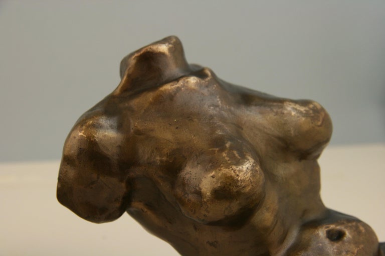 Japanese Pair of Bronze Nude Sculptures For Sale 7
