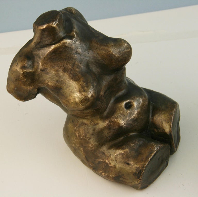 European French  Pair of Bronze Nude Sculptures/Bookends 1920's For Sale