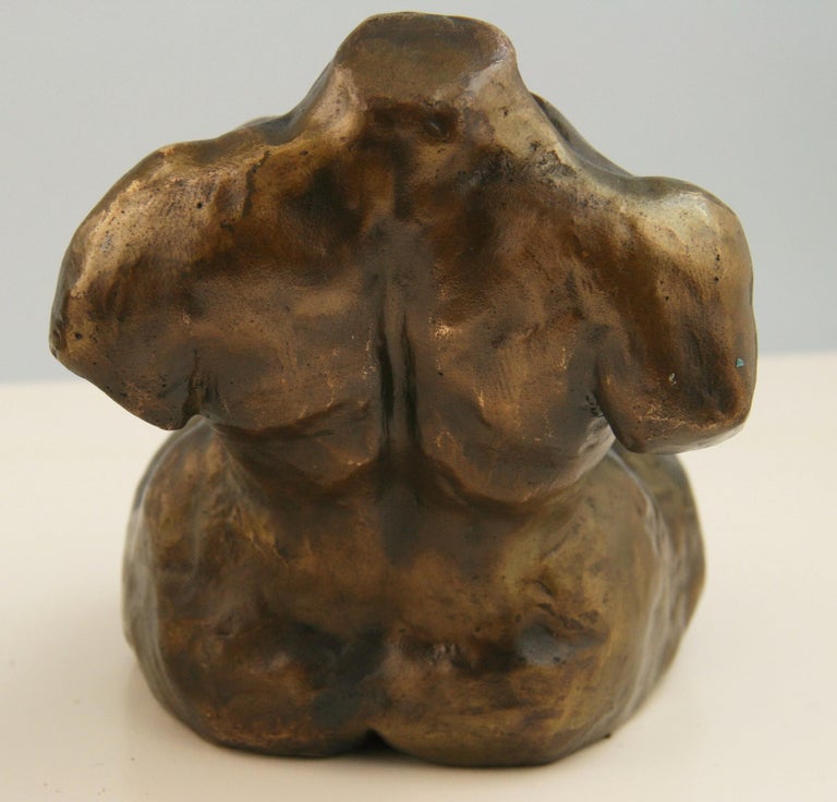 Japanese Pair of Bronze Nude Sculptures For Sale 1