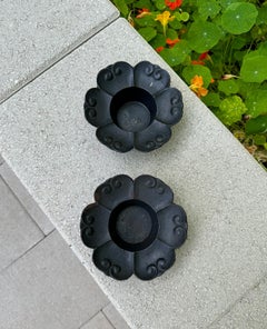 Japanese Pair of Iron Ikebana Vases / Candle Holders, Japan, c.1960