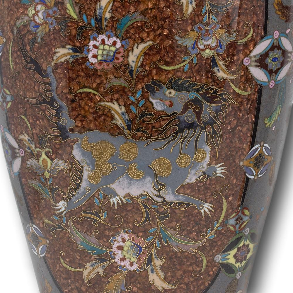 Seltenes japanisches Paar Cloisonné-Emaille-Vasen aus Japan, Honda Yosaburo zugeschrieben 3