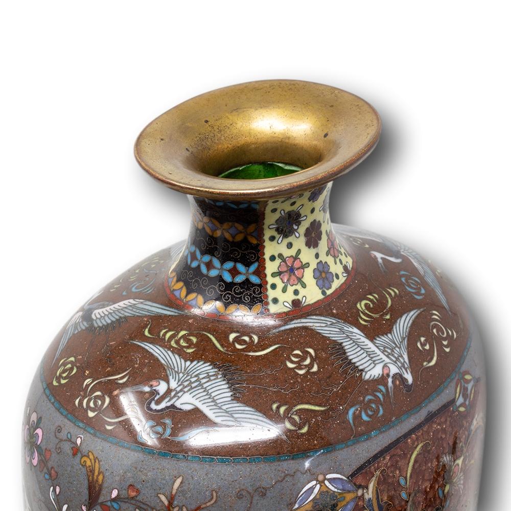 Seltenes japanisches Paar Cloisonné-Emaille-Vasen aus Japan, Honda Yosaburo zugeschrieben 4
