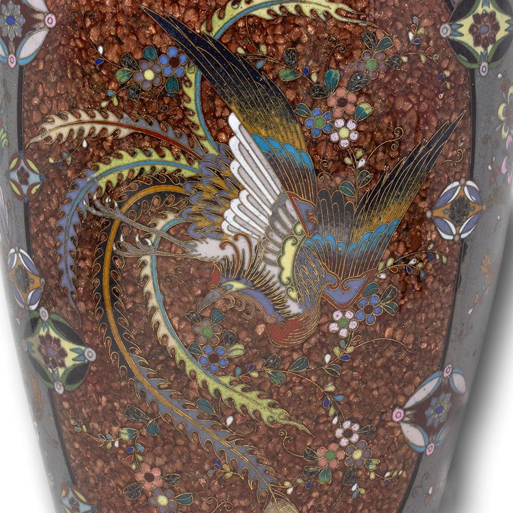 Seltenes japanisches Paar Cloisonné-Emaille-Vasen aus Japan, Honda Yosaburo zugeschrieben 5