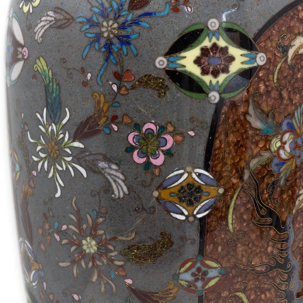Seltenes japanisches Paar Cloisonné-Emaille-Vasen aus Japan, Honda Yosaburo zugeschrieben 13