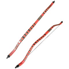 Japanese Pair of Samurai Bows Fine Lacquered Details Meiji Period, 19th Century