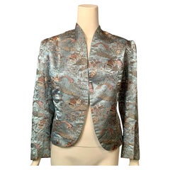 Japanese Pale Blue Woven Silk Jacket, Circa 1950