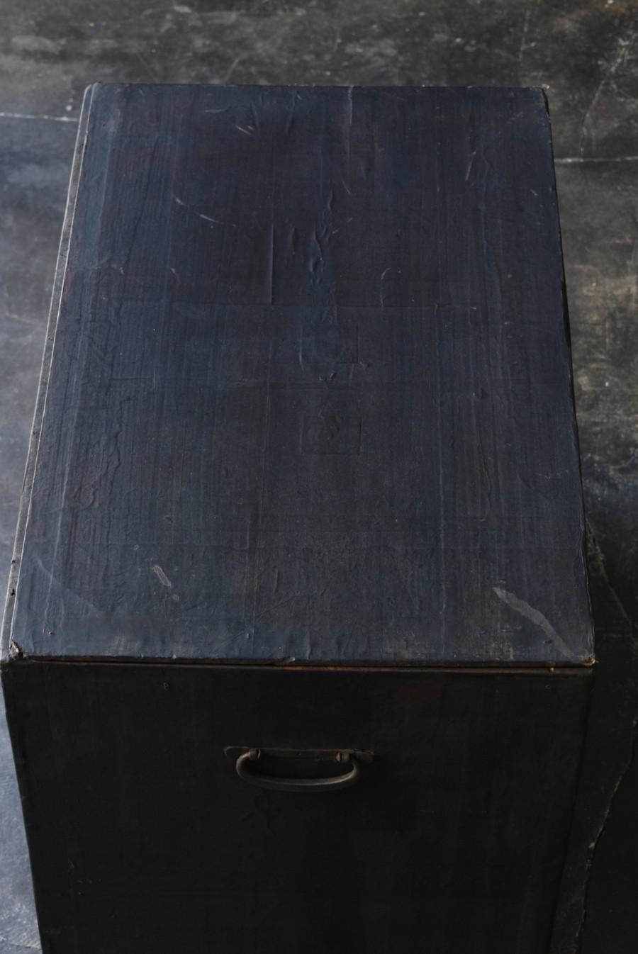 Japanese Paper-Covered Antique Wooden Box/1868-1920/Wabisabi Storage Box/Table 3