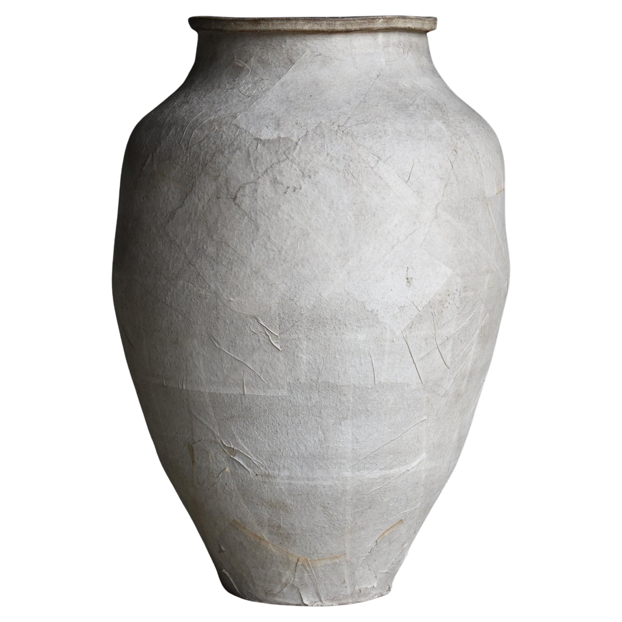 Jarrón de cerámica japonesa recubierto de papel años 1860-1900 / Vasija Wabi Sabi