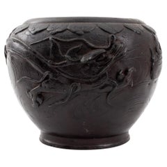 Japanese Patinated Bronze "Dragon"Jar