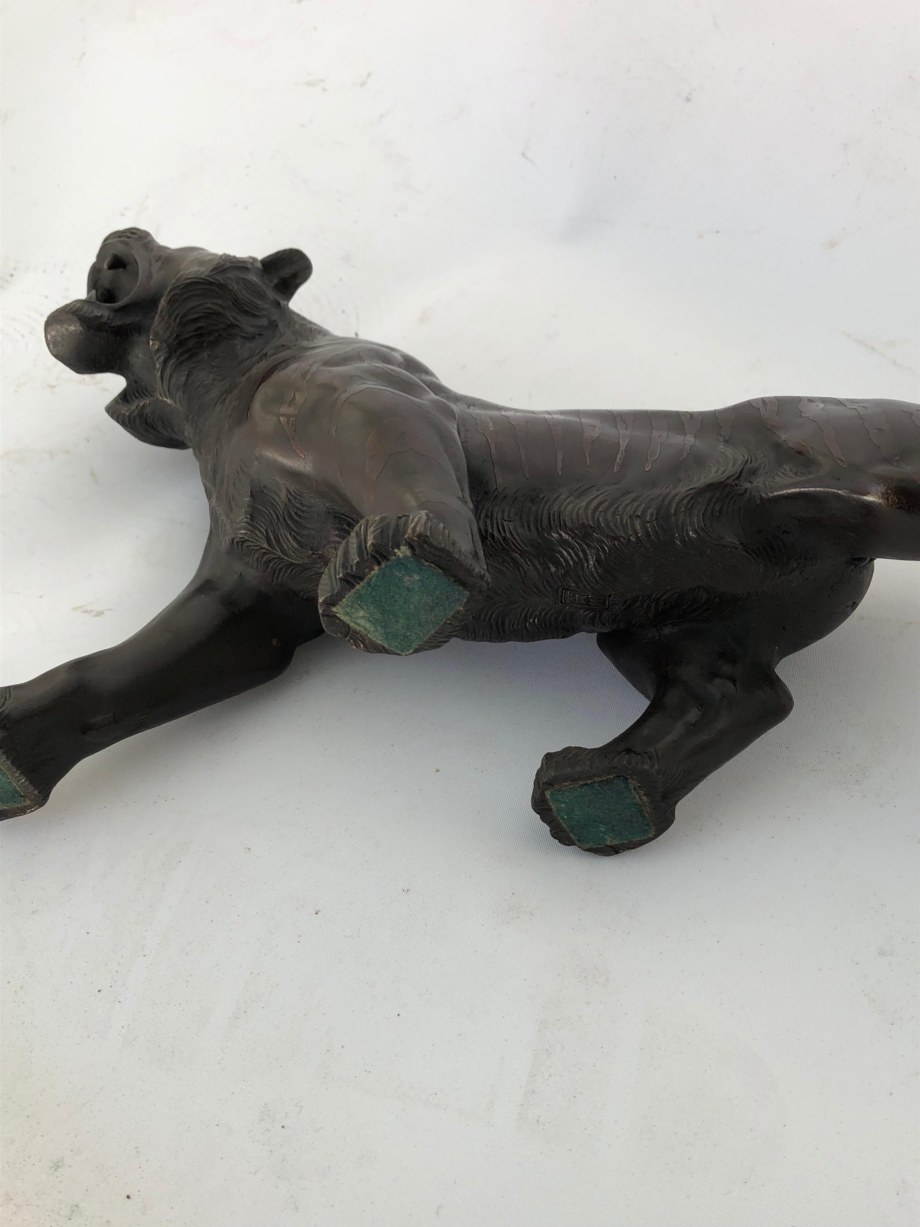 Bronzed Japanese Bronze Patinated Figure of a Tiger For Sale