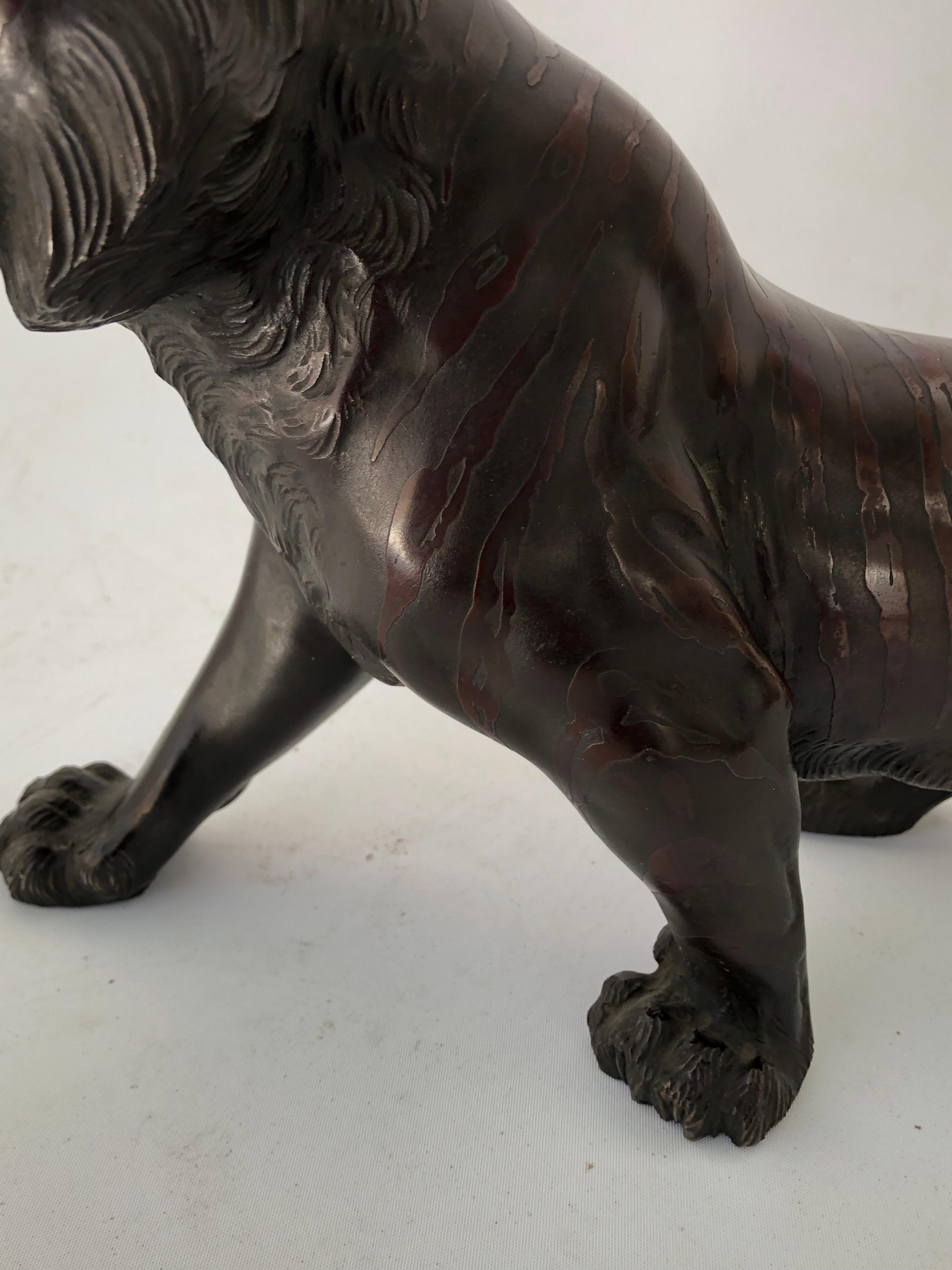 20th Century Japanese Bronze Patinated Figure of a Tiger For Sale