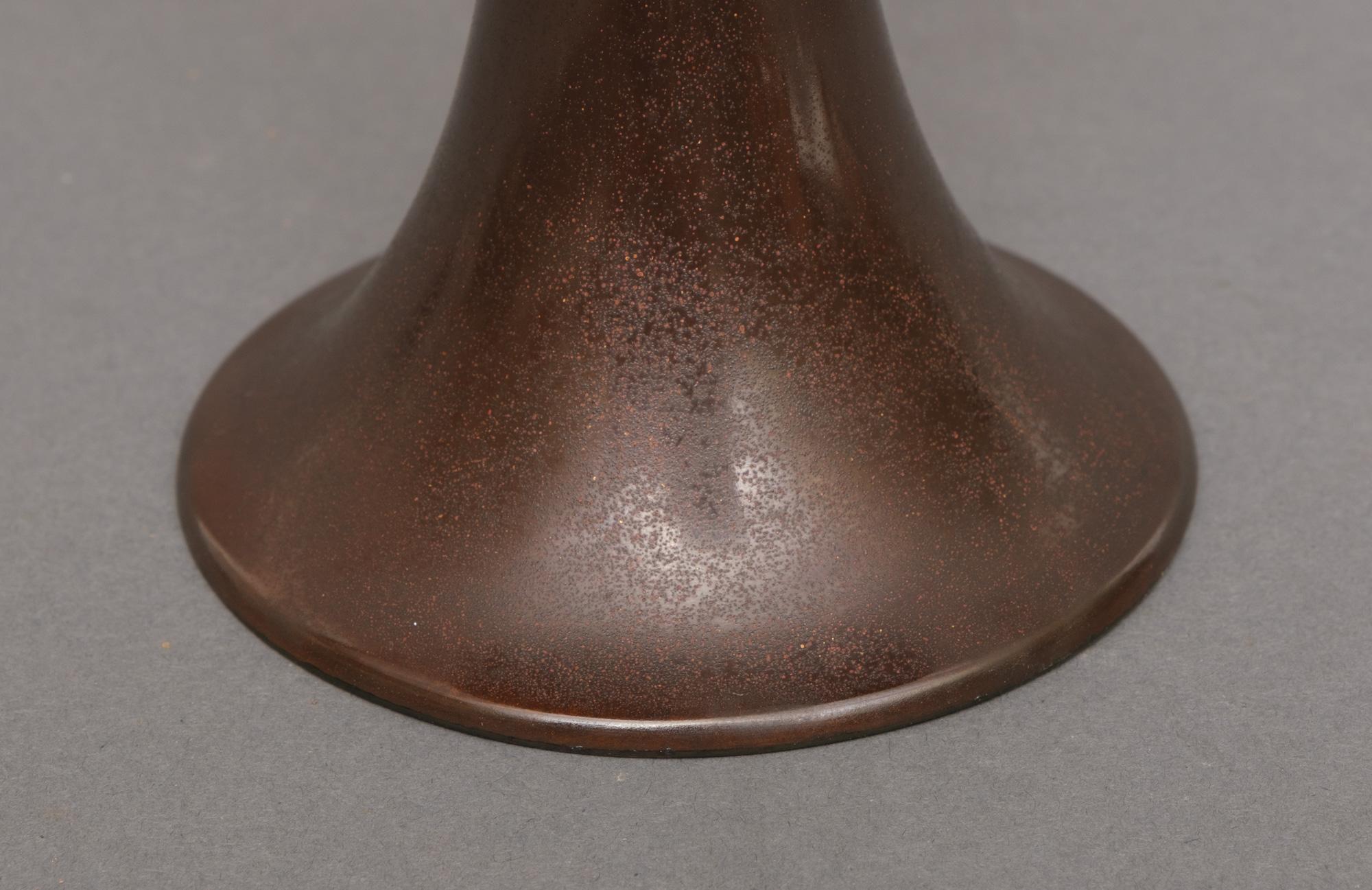 Japanese Patinated Bronze Trumpet Vase by Kanaya Gorôsaburô xi 金谷五良三郎 6