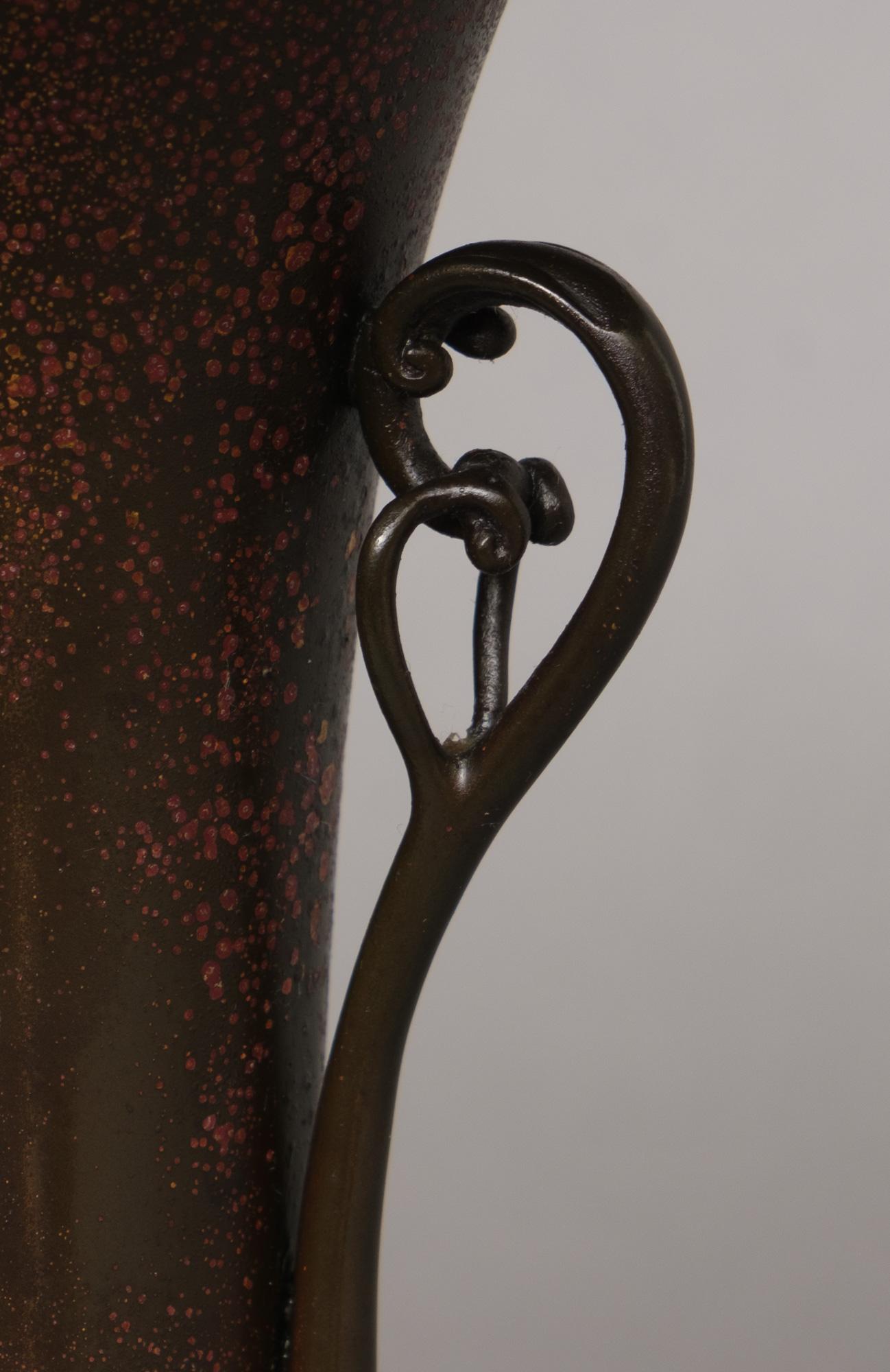 20th Century Japanese Patinated Bronze Trumpet Vase by Kanaya Gorôsaburô xi 金谷五良三郎