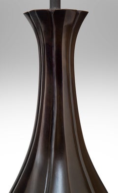 Japanese Patinated Bronze Vase, Now a Lamp