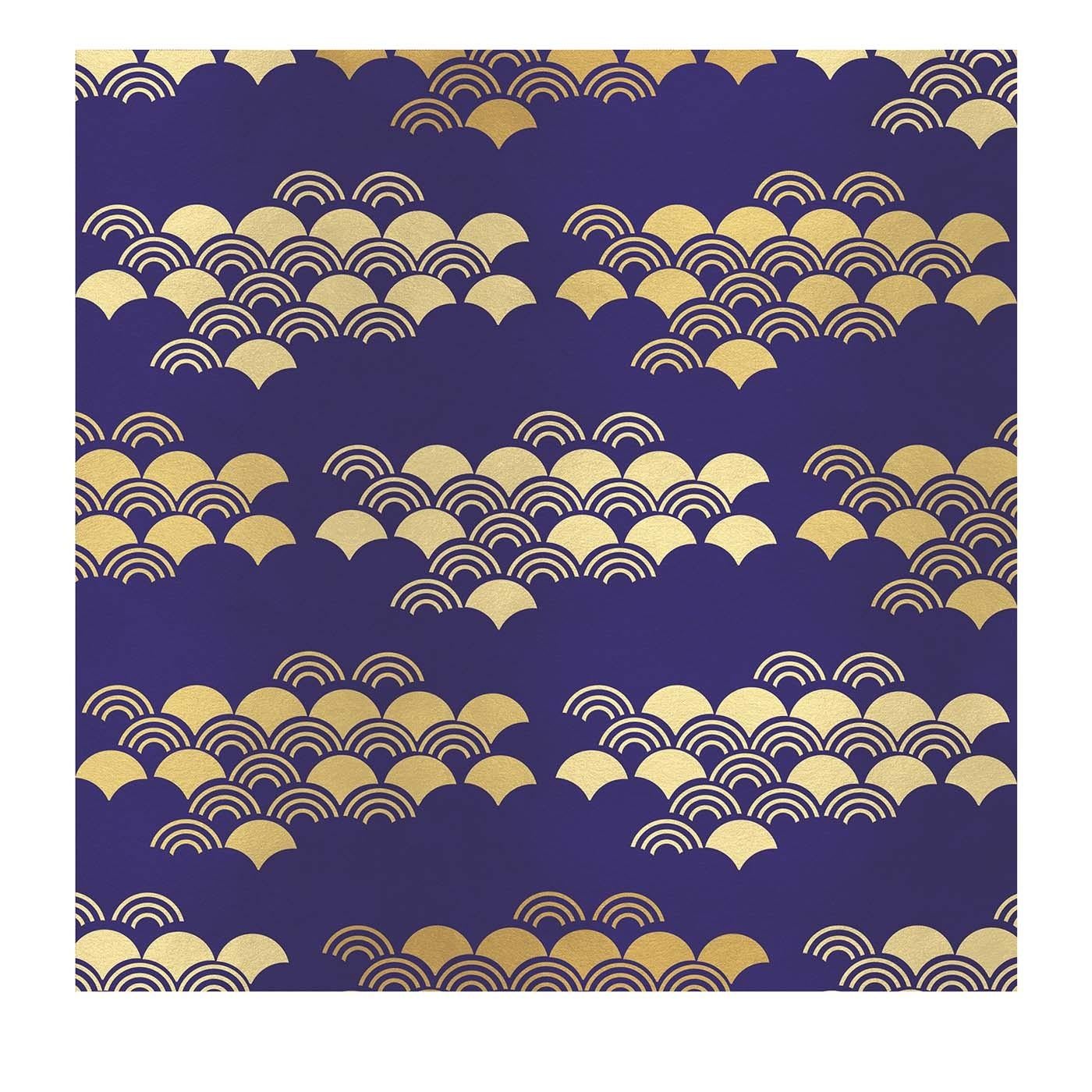 Modern Japanese Pattern Blue Panel