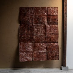 Japanese Persimmon-Dyed Patchwork Washi Paper, Meiji Period, Japan
