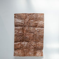 Japanese Persimmon-Dyed Washi Curtain (Shichou-maku), 19th Century