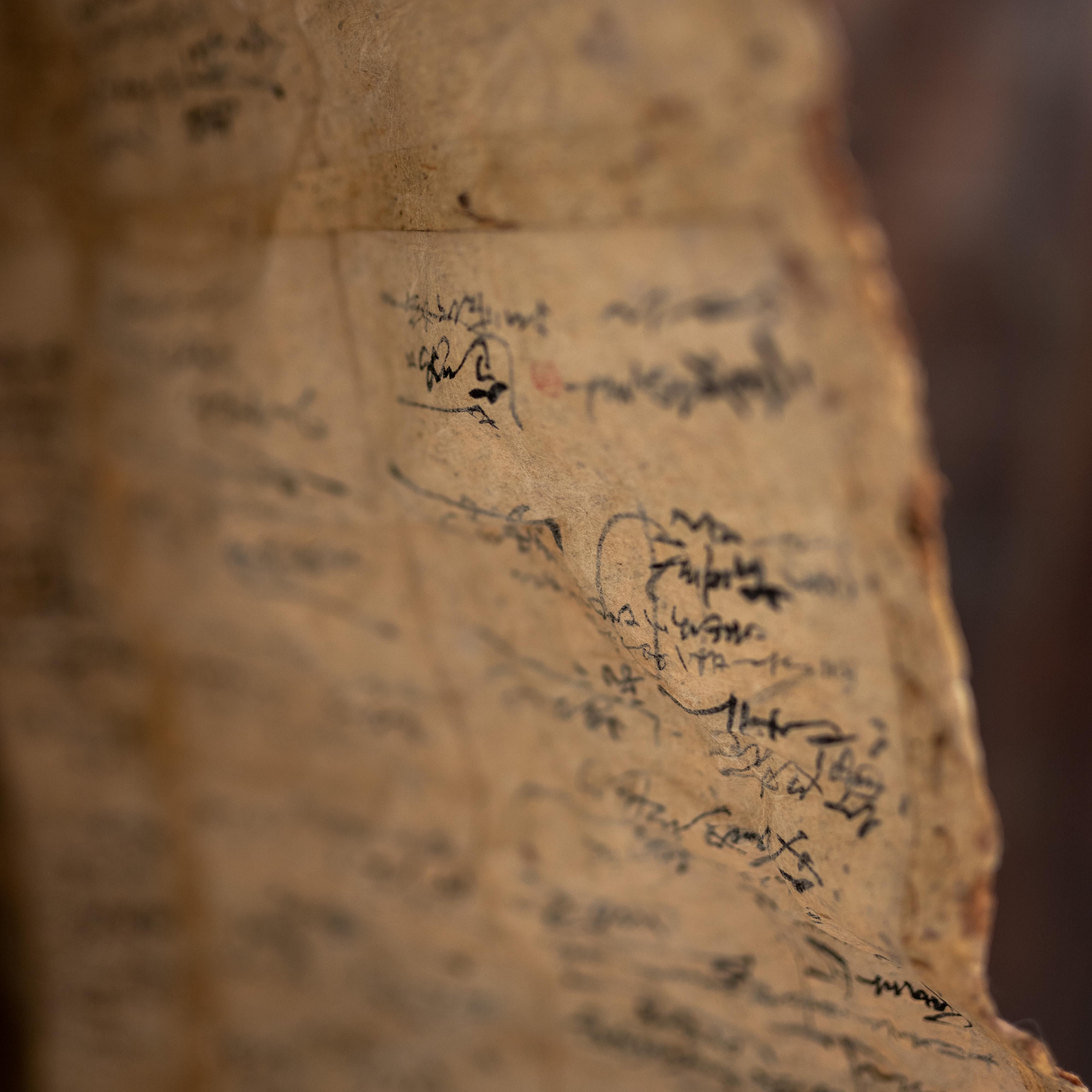 Paper Japanese Persimmon-Dyed Washi Curtain (Shichou-maku), 19th Century For Sale