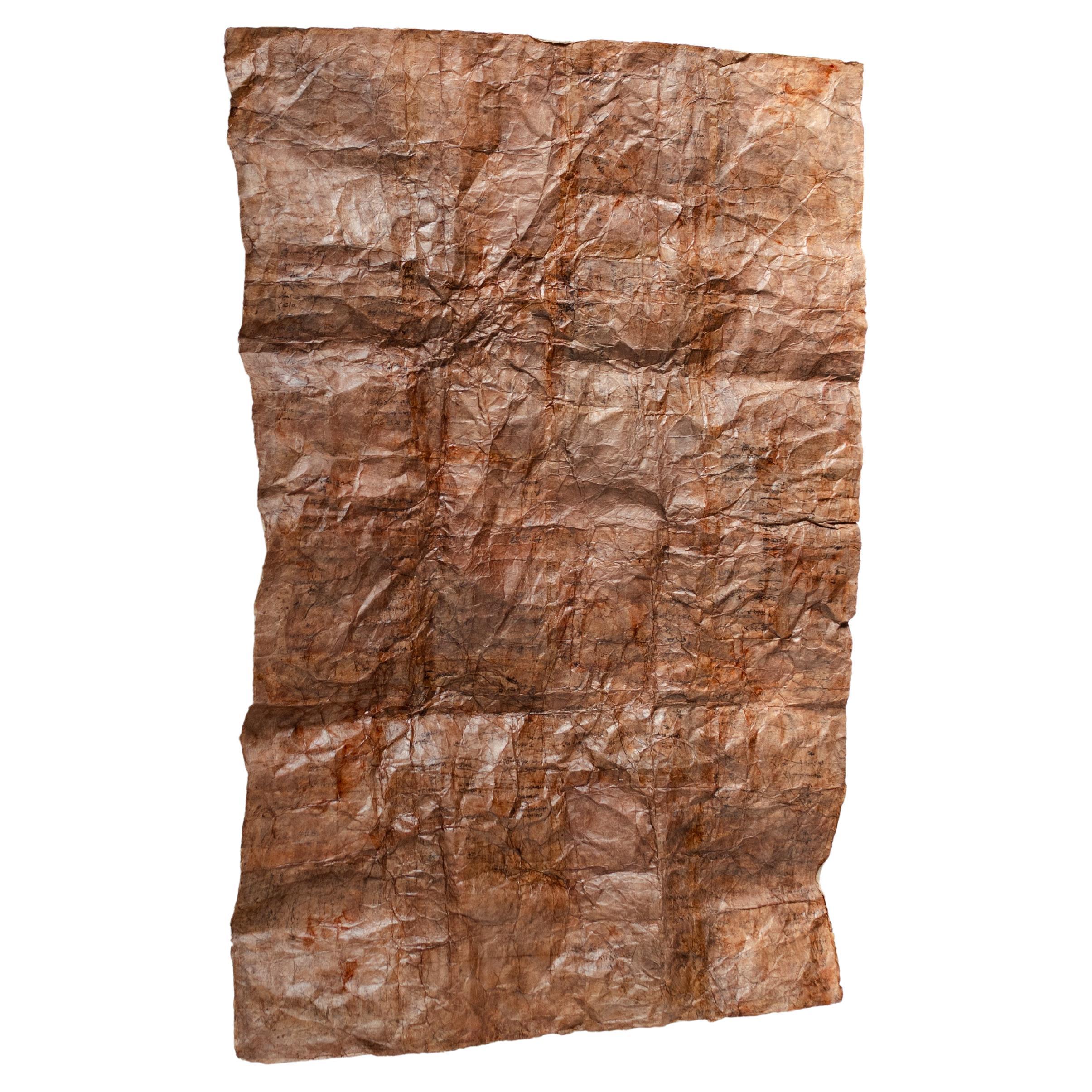 Japanese Persimmon-Dyed Washi Curtain (Shichou-maku), 19th Century