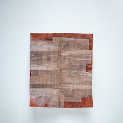 Japanese Persimmon-Dyed Washi Rug with Layered Repairs, 20th Century