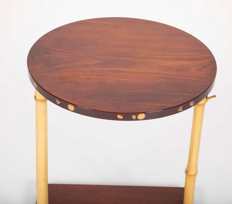 Japanese Pine and Bamboo and Lacquered Side Table For Sale at 1stDibs