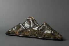 Japanese Polished Spirit Stone in the Shape of a Mountain Range