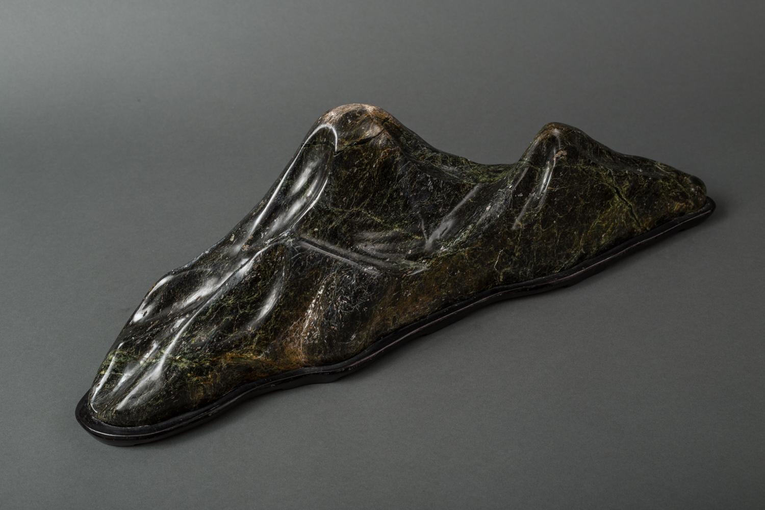 Early 20th Century Japanese Polished Spirit Stone in the Shape of a Mountain Range