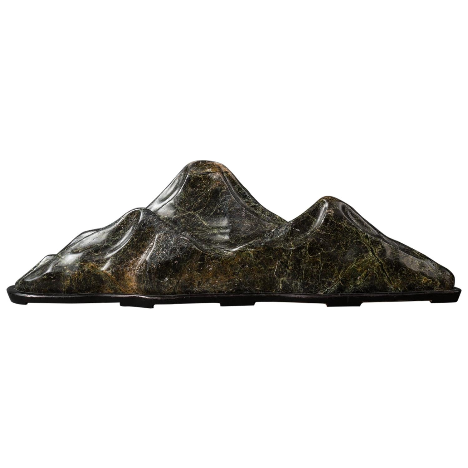 Japanese Polished Spirit Stone in the Shape of a Mountain Range