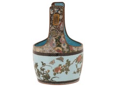 Japanese Polychrome Cloisonné Enamel Bucket with Handle