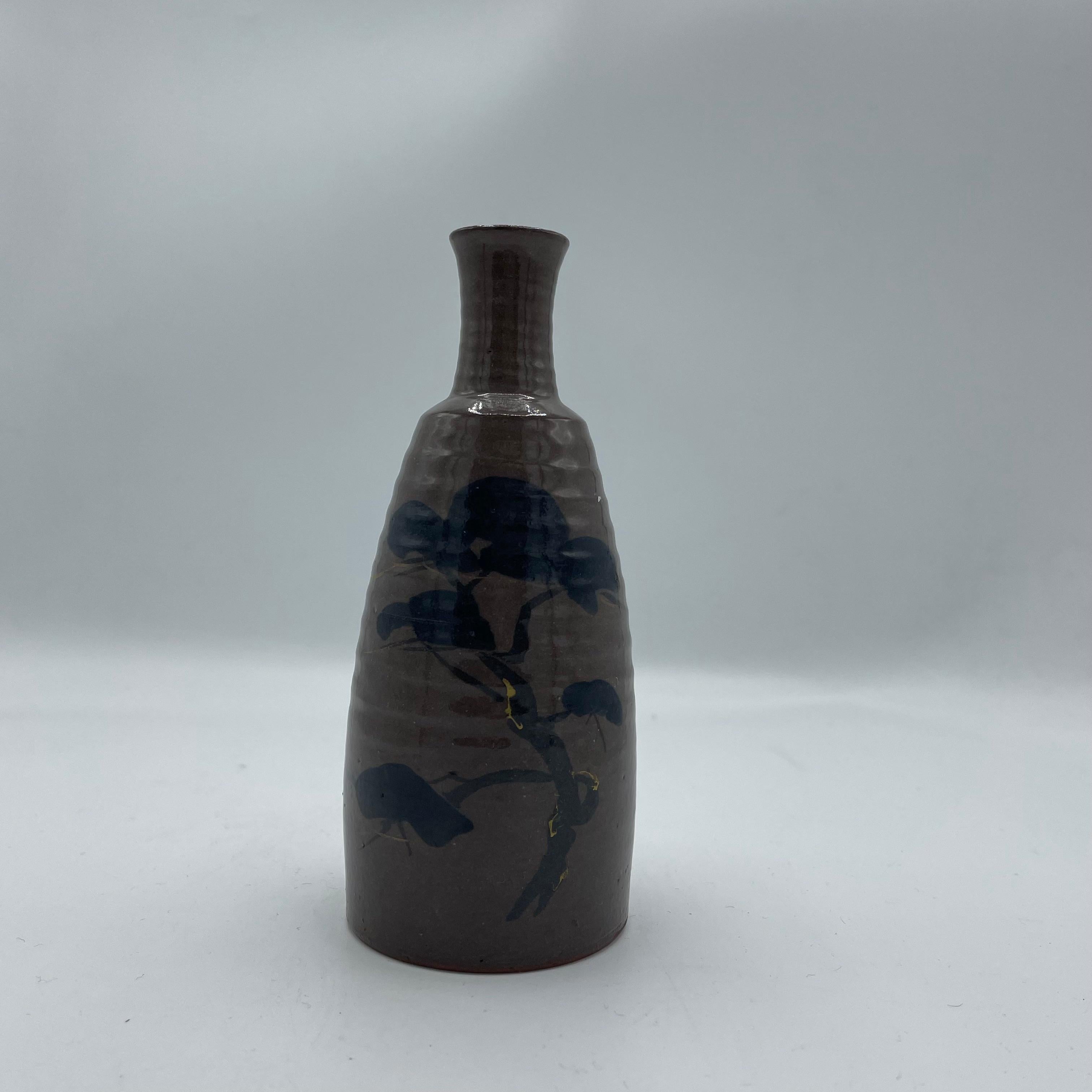 Late 20th Century Japanese Porcelain Bottle of Sake Tokkuri 'Matsu' 1980s For Sale