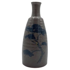 Vintage Japanese Porcelain Bottle of Sake Tokkuri 'Matsu' 1980s
