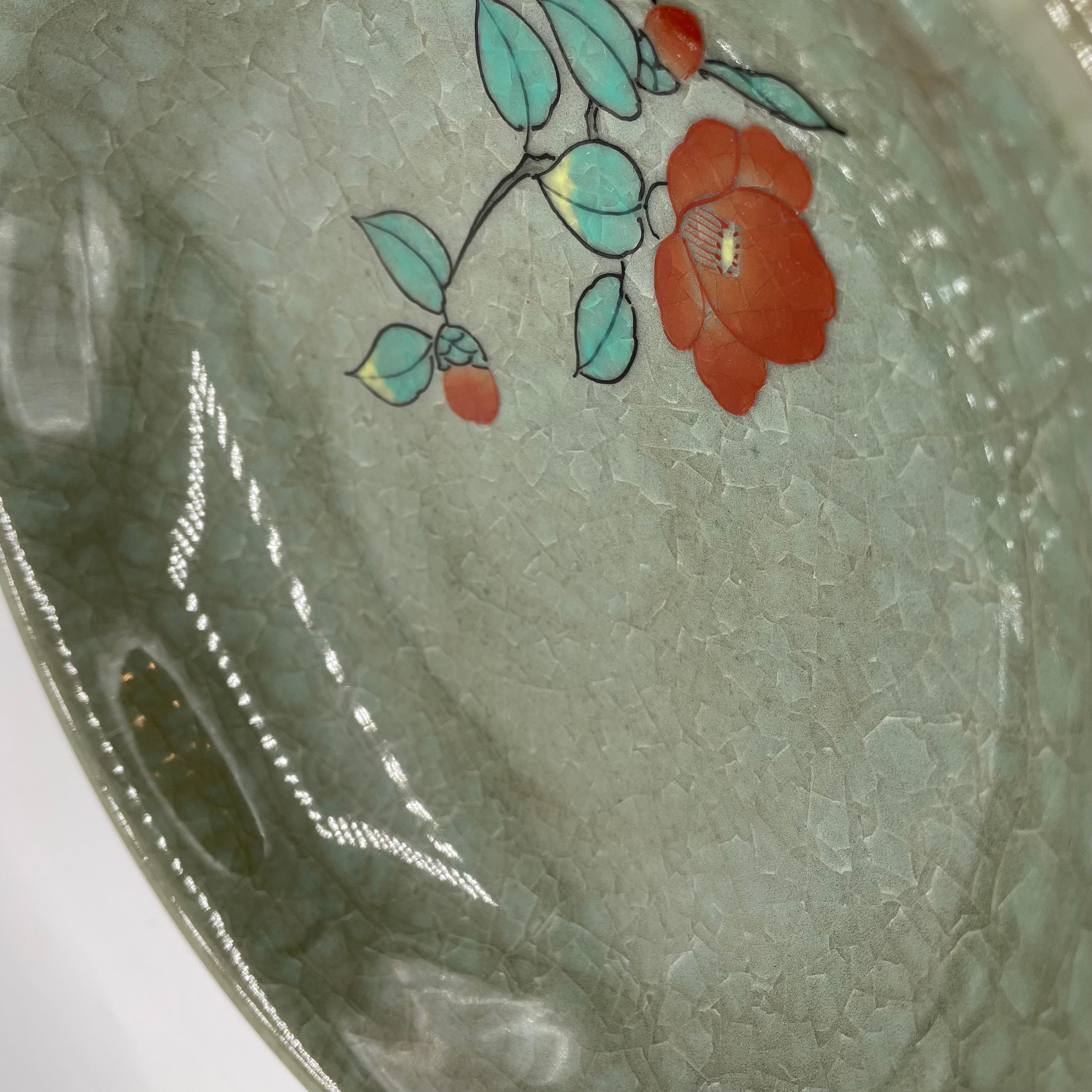 Cuenco de porcelana japonesa Imari ware Nabeshima Kosen gama Camellia 2000s Porcelana en venta