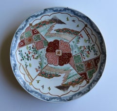 Japanese Porcelain Charger Plate Finely Hand Painted, Edo Period Circa 1840