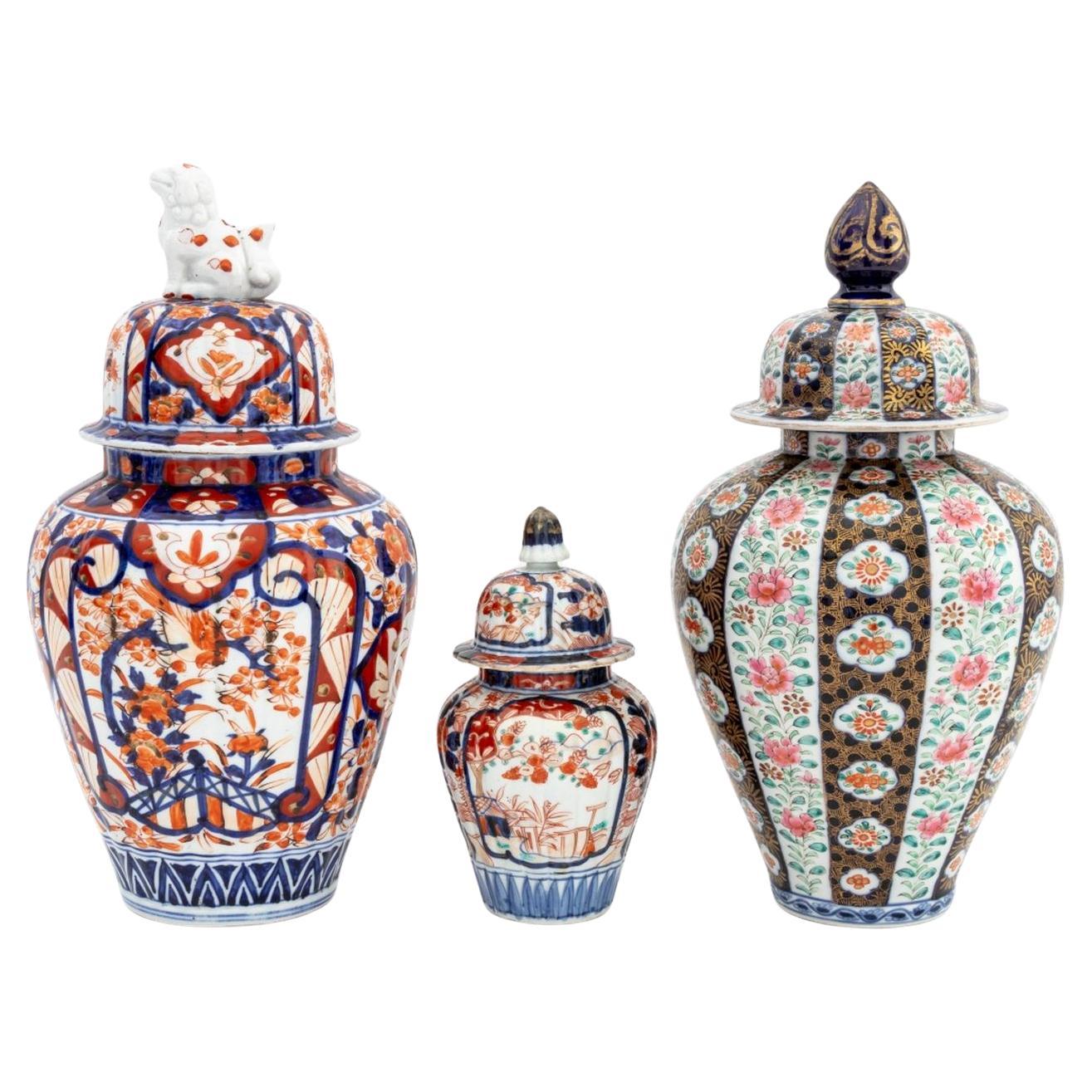 Japanese Porcelain Covered Ginger Jars, 3