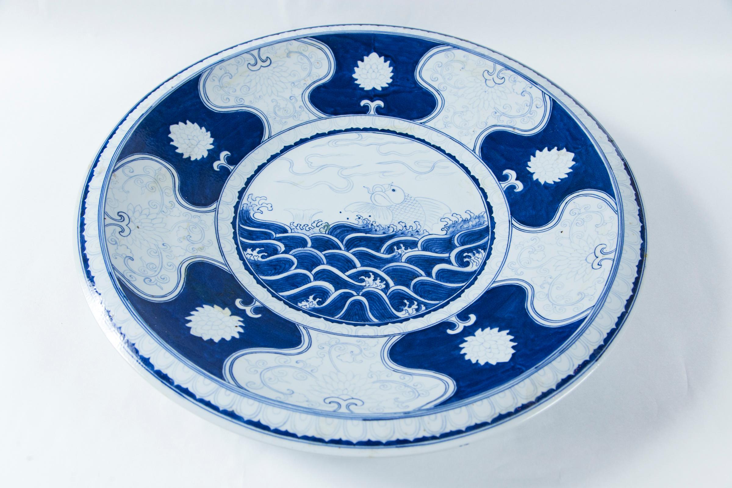 Japanese Porcelain Deep Plate or Charger For Sale 2