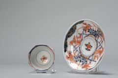 Japanese Porcelain Flower Tea Cup Bowl & Saucer Imari Edo Period, 18th Century