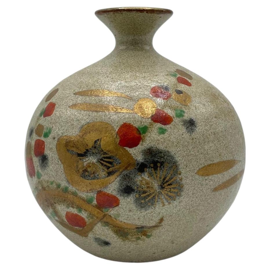 Japanese Hand-Painted Porcelain Flower Vase, UME Design, Showa Style