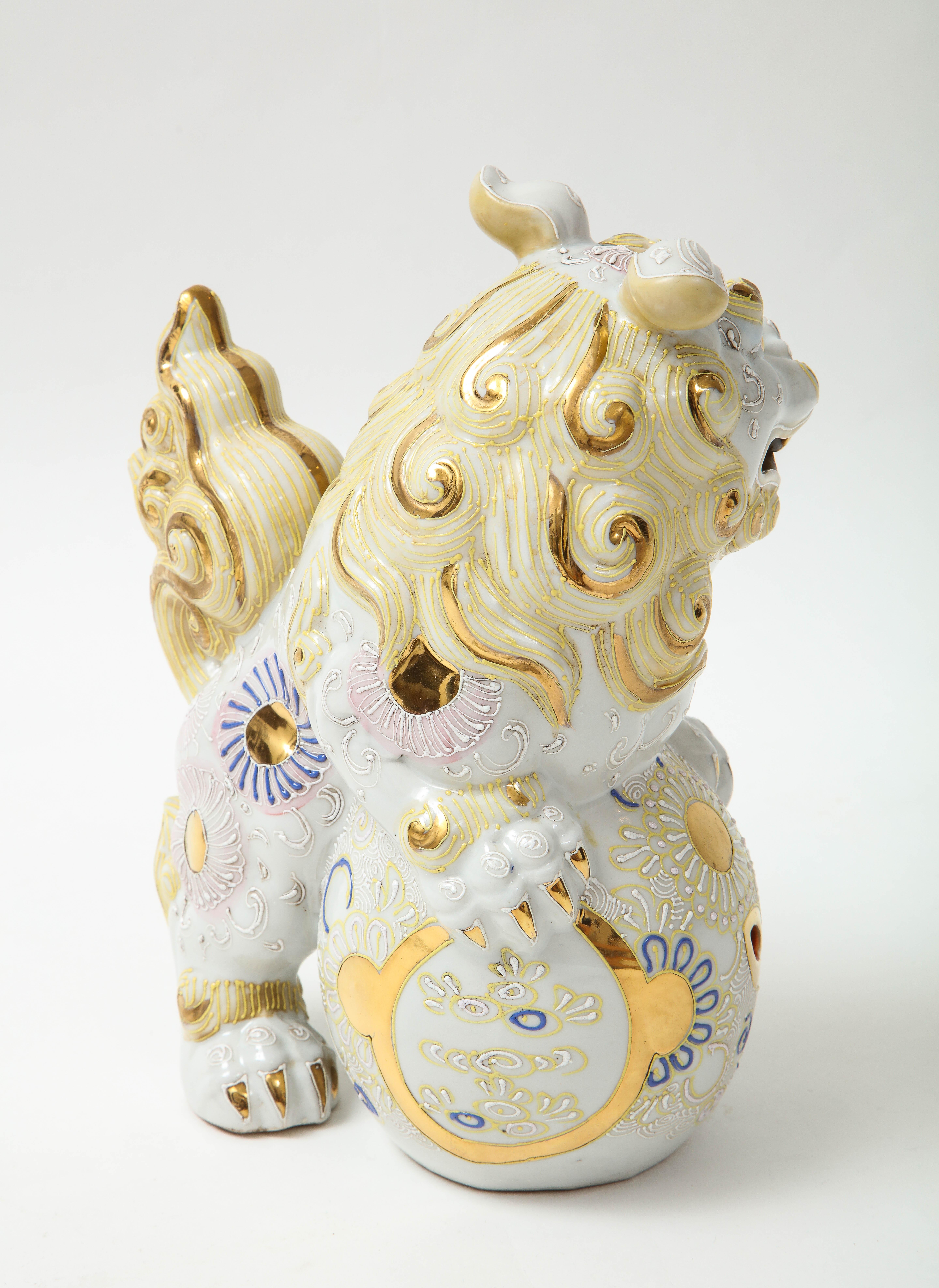 20th Century Japanese Porcelain Foo Dog For Sale