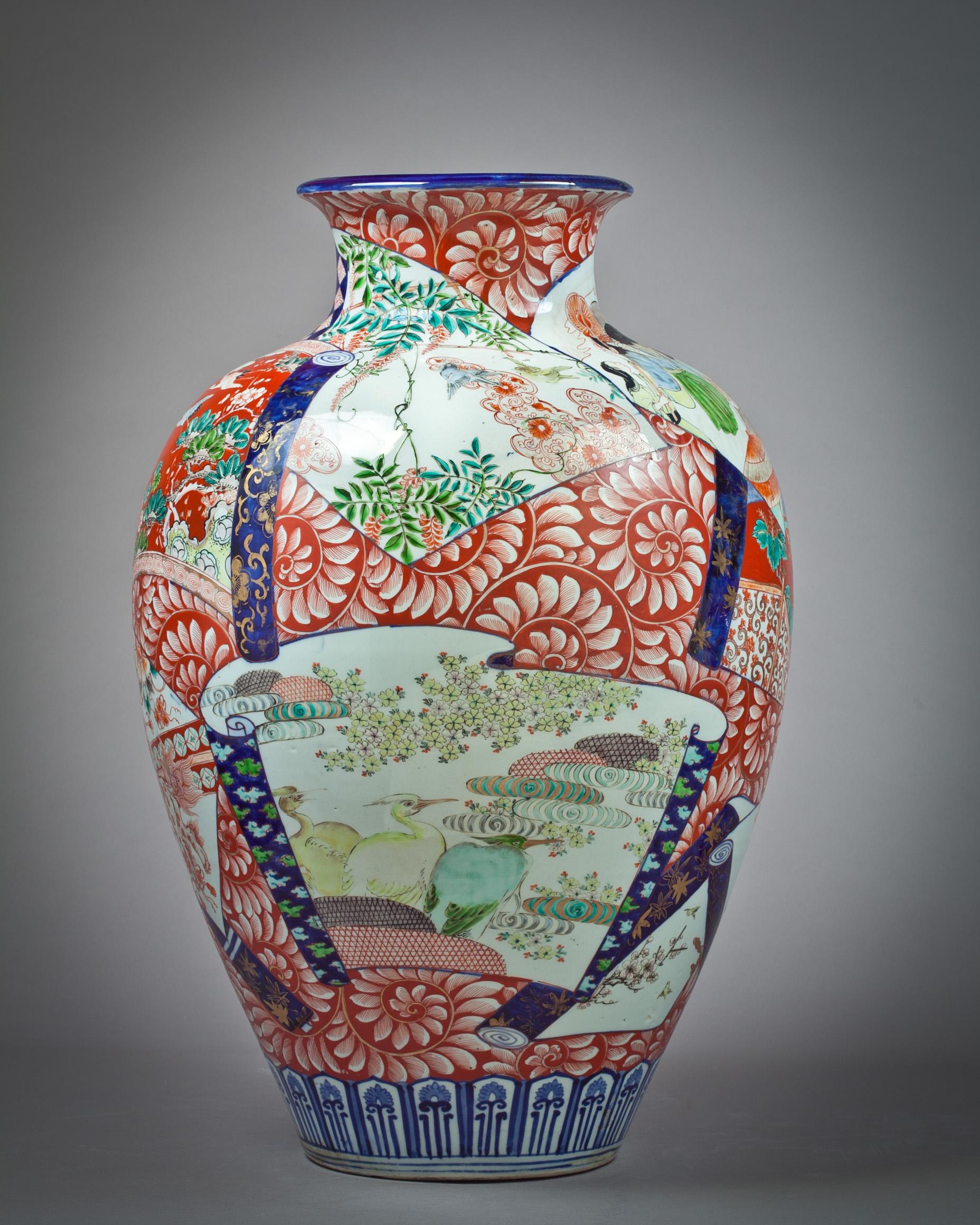 Vase Imari en porcelaine japonaise, vers 1870.