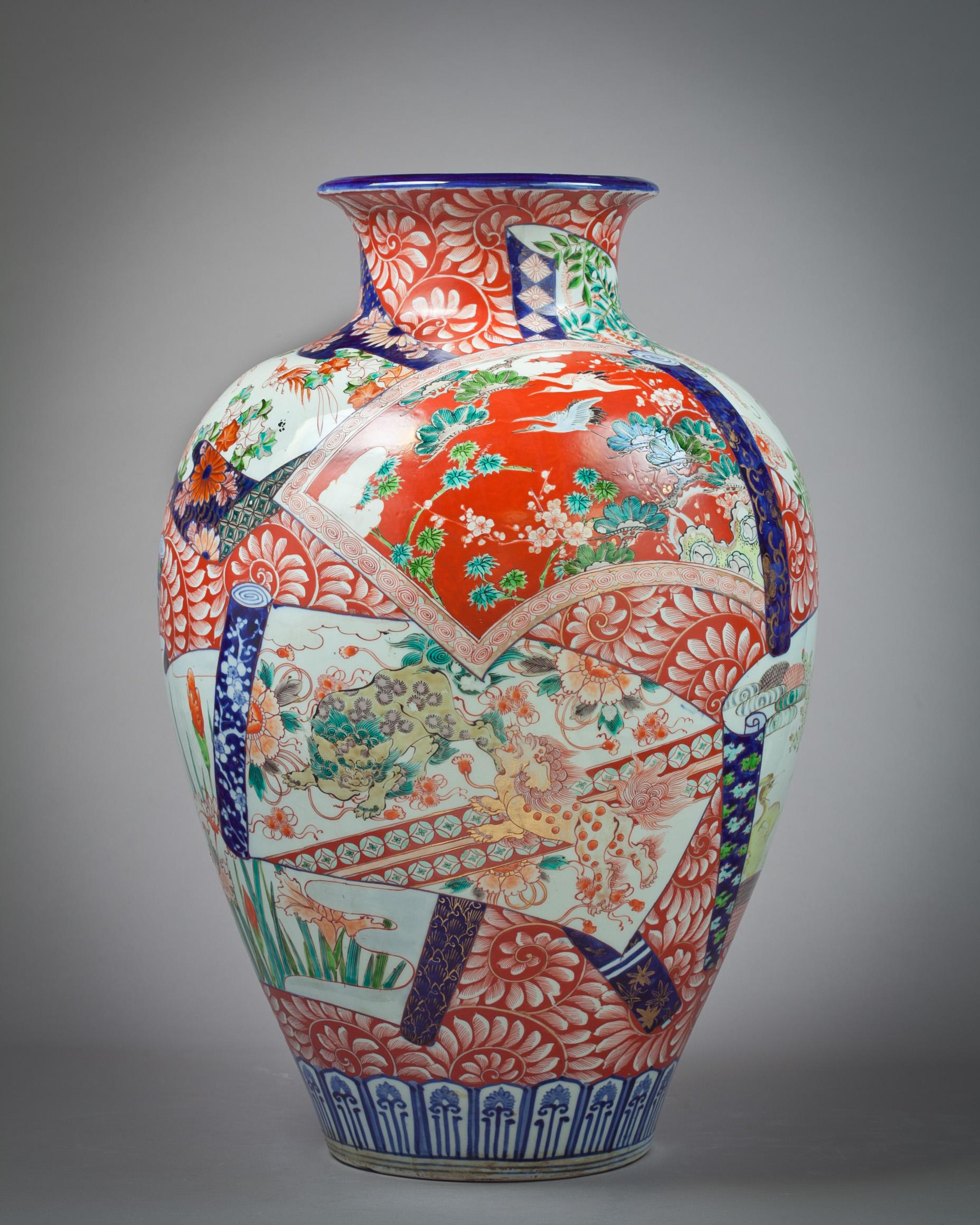 Japanische Imari-Vase aus japanischem Porzellan, um 1870 im Zustand „Gut“ im Angebot in New York, NY