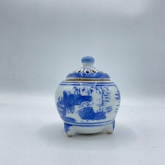 Japanese Porcelain Incense Burner 1970s Karabito