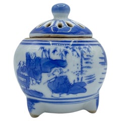Vintage Japanese Porcelain Incense Burner 1970s Karabito