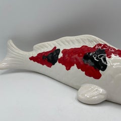 Japanese Porcelain Koi Fish Piggy Bank 1980s