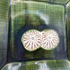 Japanese Porcelain Oribe-yaki Kato GOTO Square Plate 2000s