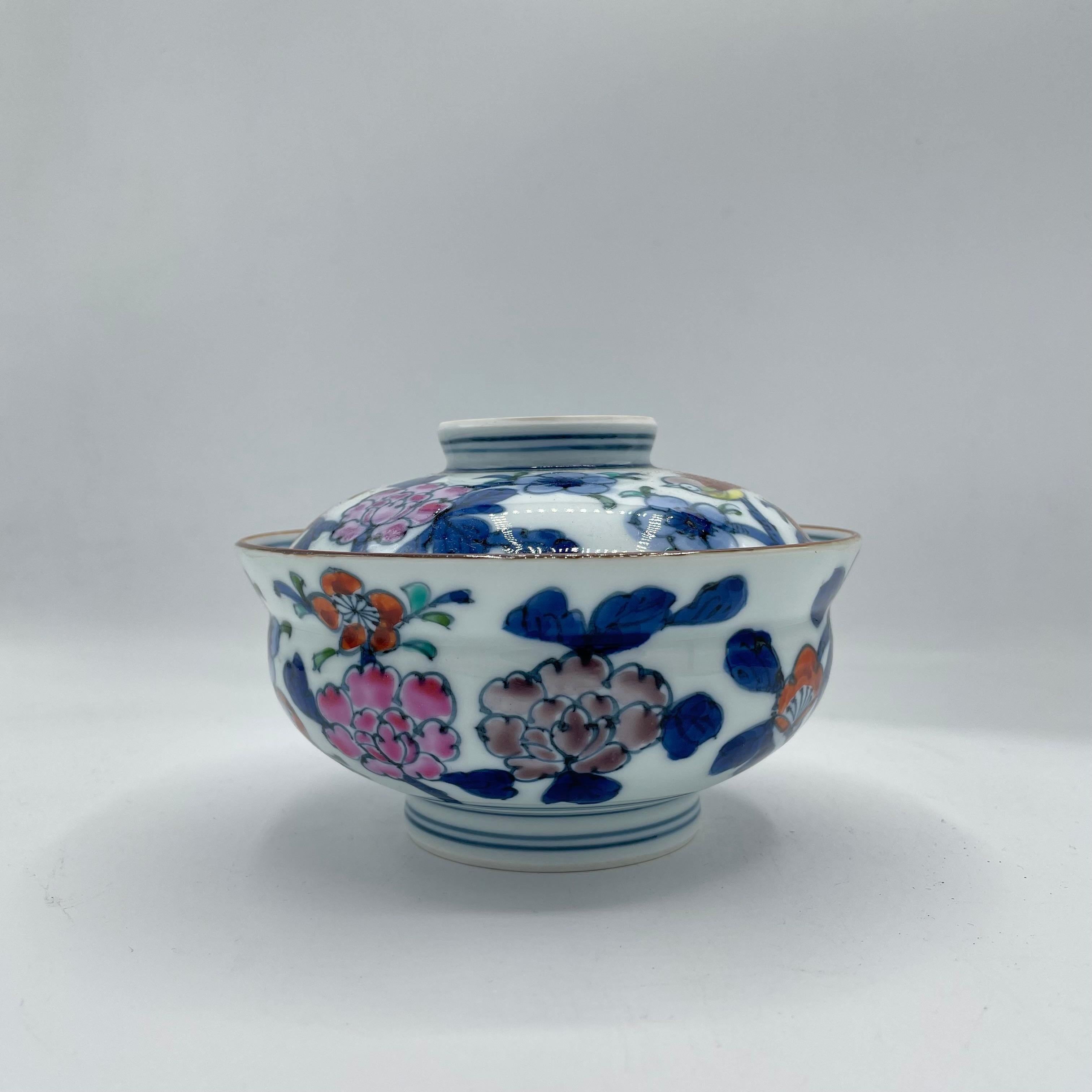 XXIe siècle et contemporain Bol à riz en porcelaine japonaise peinte à la main années 2000 en vente