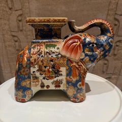 Japanese Porcelain Satsuma Style Elephant Figures