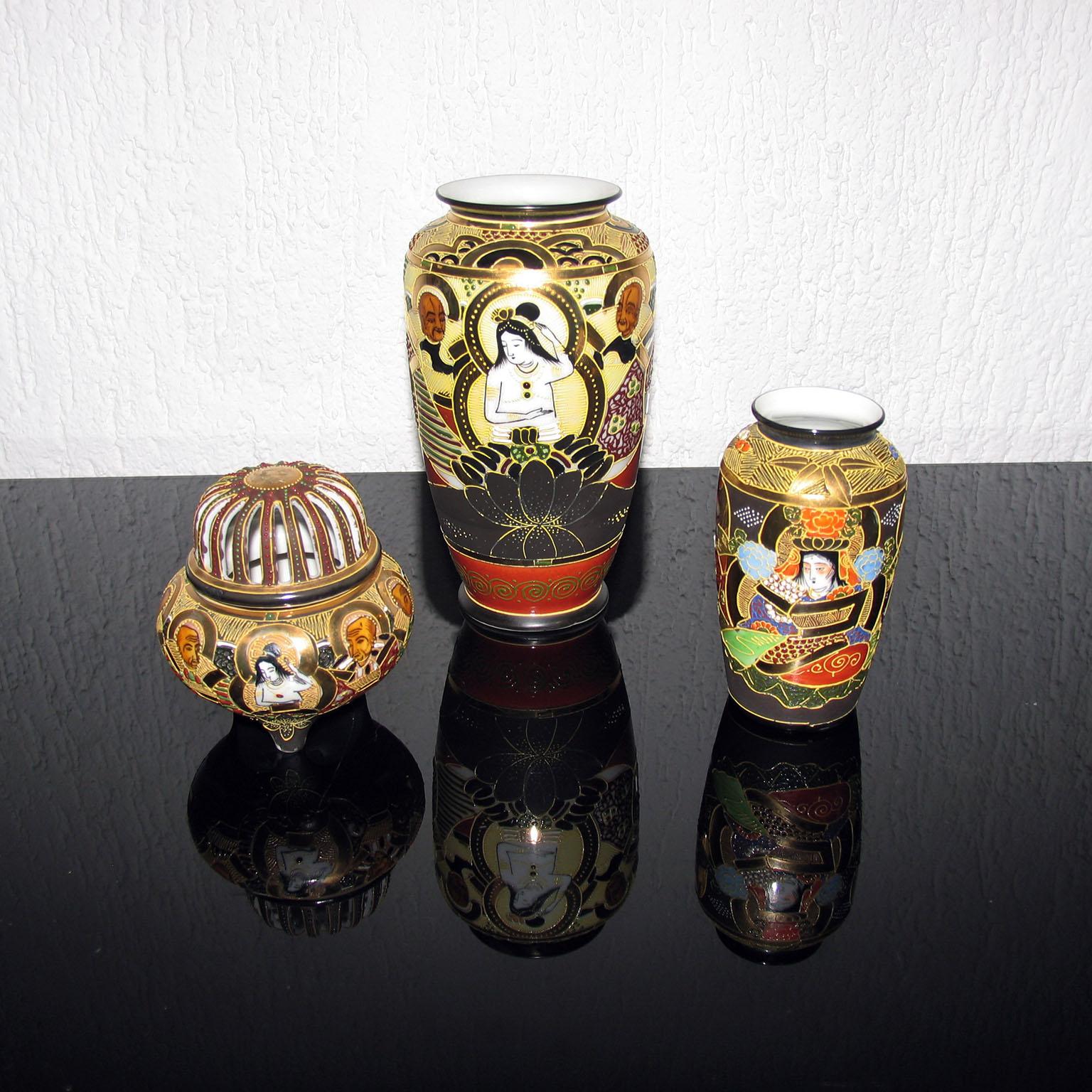 Anglo-Japanese Japanese Porcelain Satsuma Vases