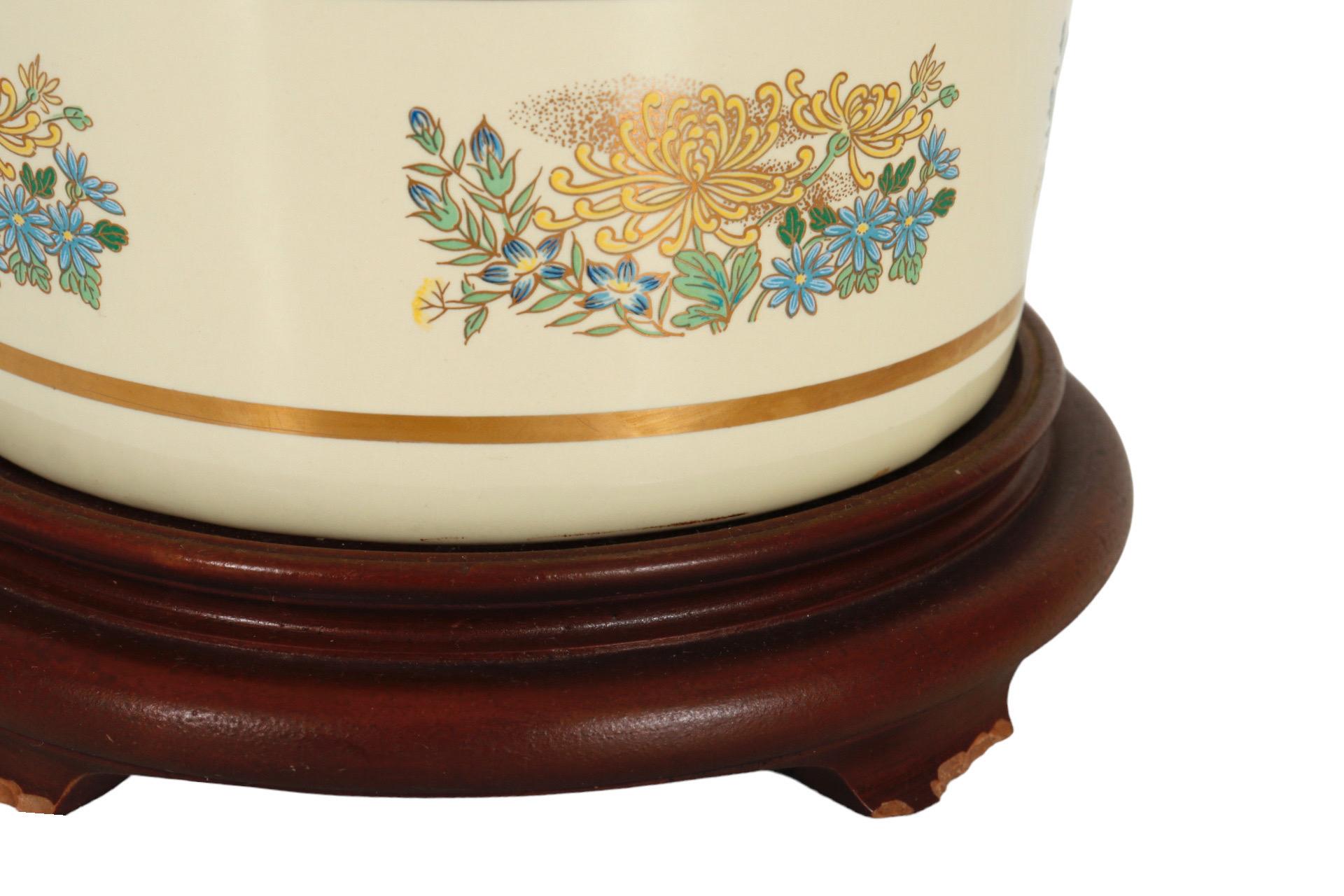 Japanese Porcelain Table Lamp For Sale 4